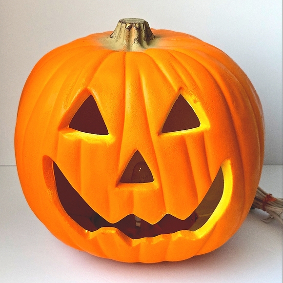 VTG 2002 Gemmy Orange Jack-O'-Lantern Foam Mold Electric Light-up Pumpkin EVC - Picture 1 of 7